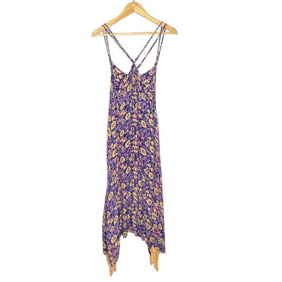 Billabong Floral Mixed Media Strappy Back Boho Maxi Dress Size XS - Picture 9 of 11